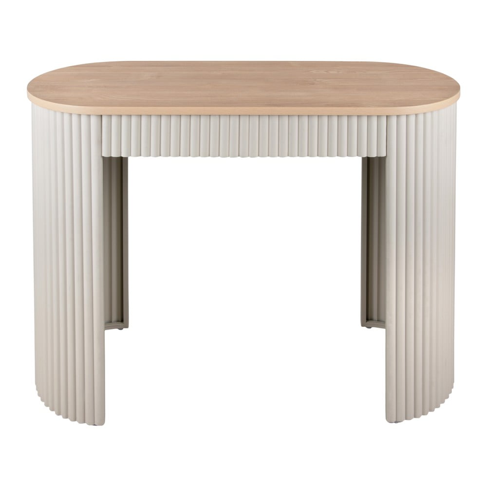 Béžový kovový konzolový stolík 40x100 cm Estriado  – Leitmotiv
