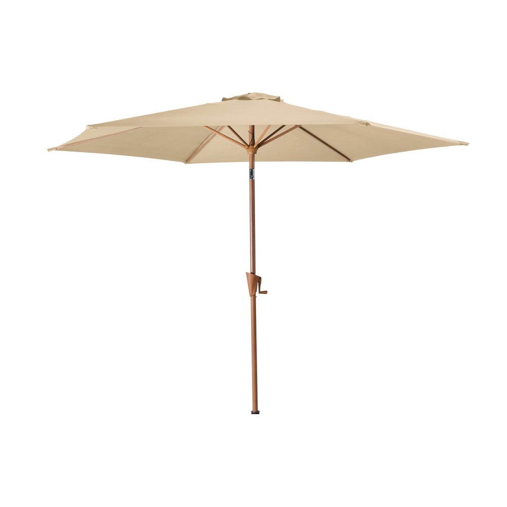 Béžový slnečník ø 300 cm Wood – Rojaplast