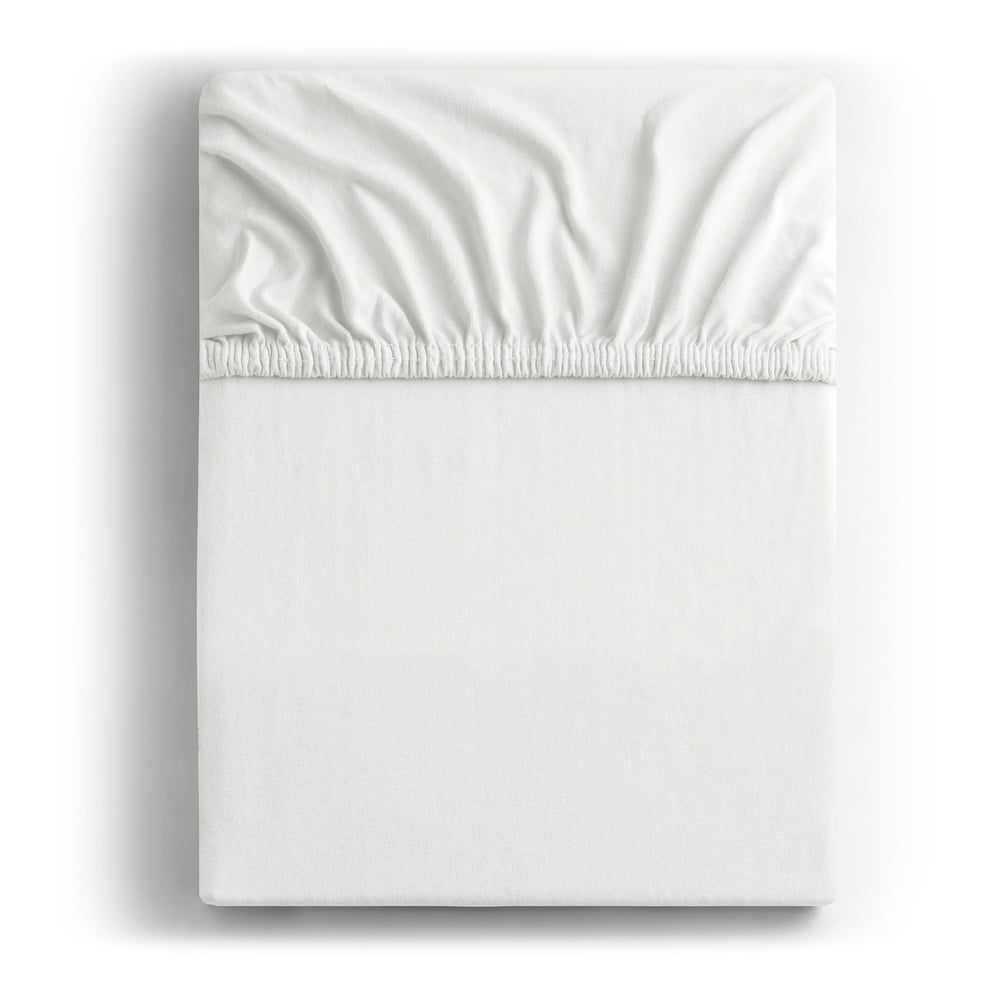Biela napínacia plachta jersey 160x200 cm Amber – Restilo