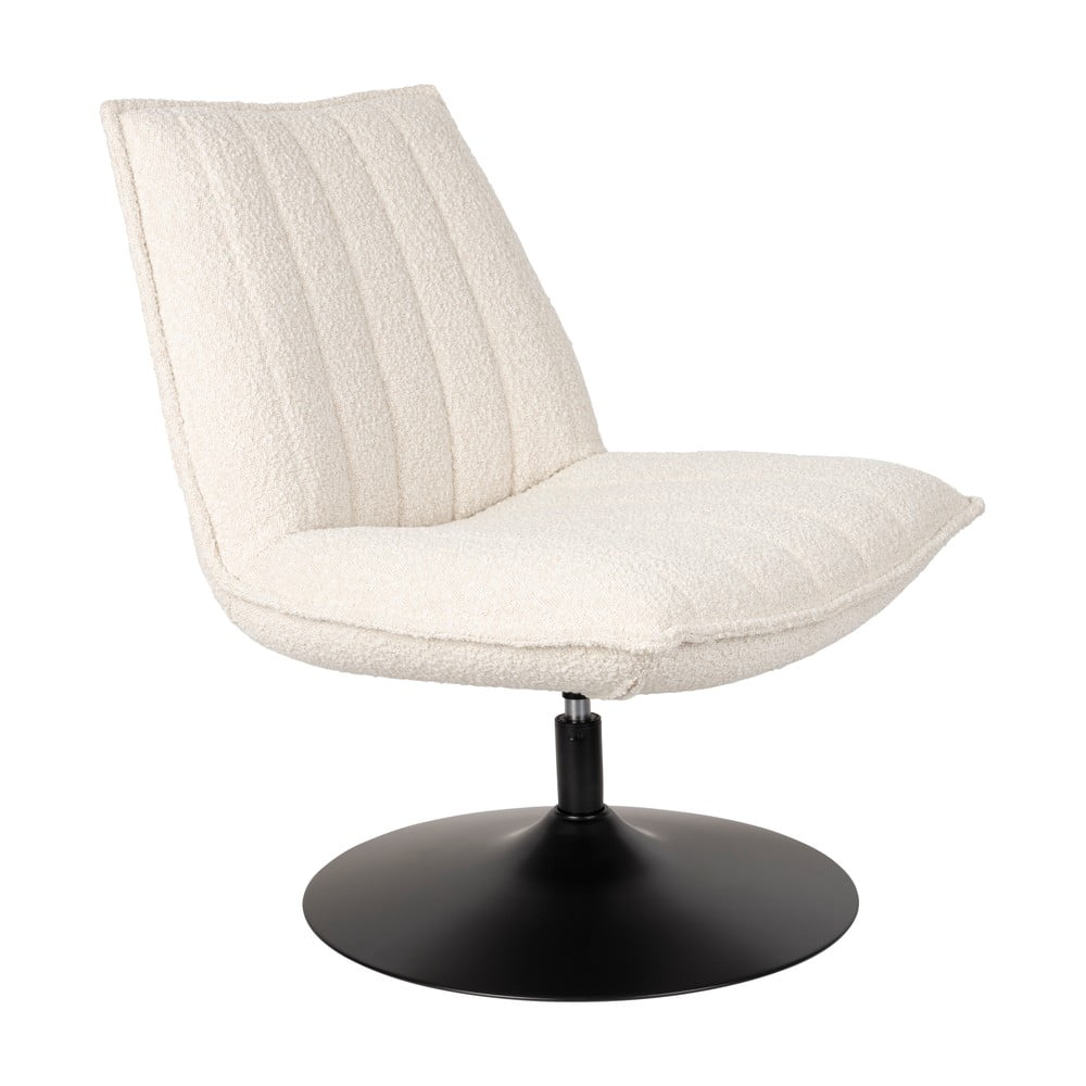 Biele kreslo z textílie bouclé Jax – White Label