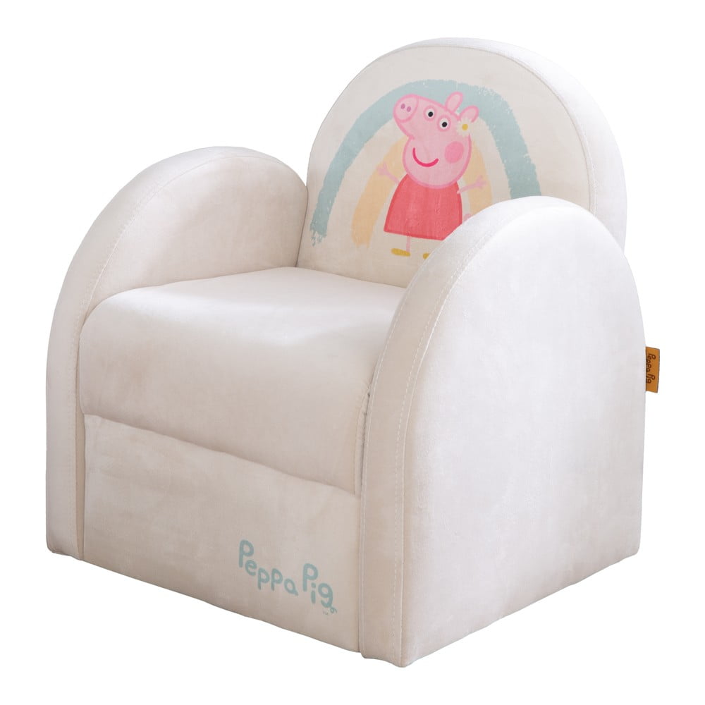 Biele zamatové detské kresielko Peppa Pig – Roba