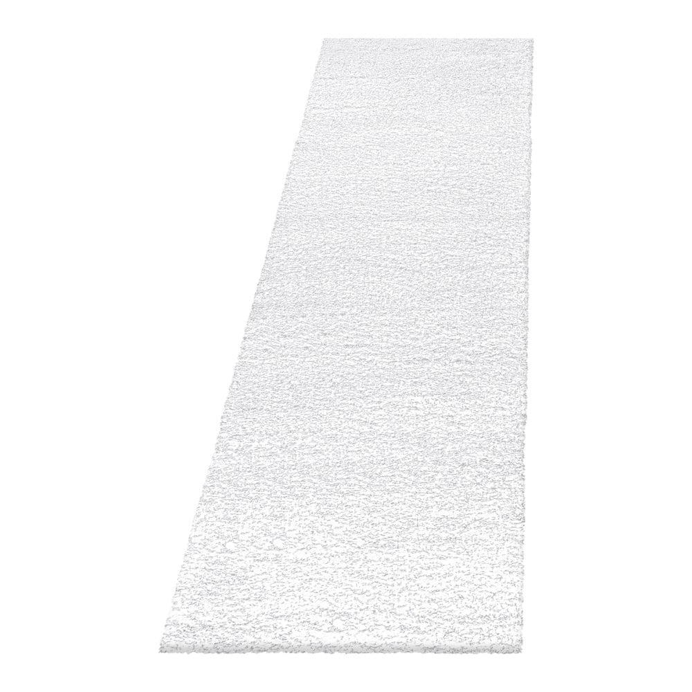 Biely behúň 80x250 cm Fluffy – Ayyildiz Carpets