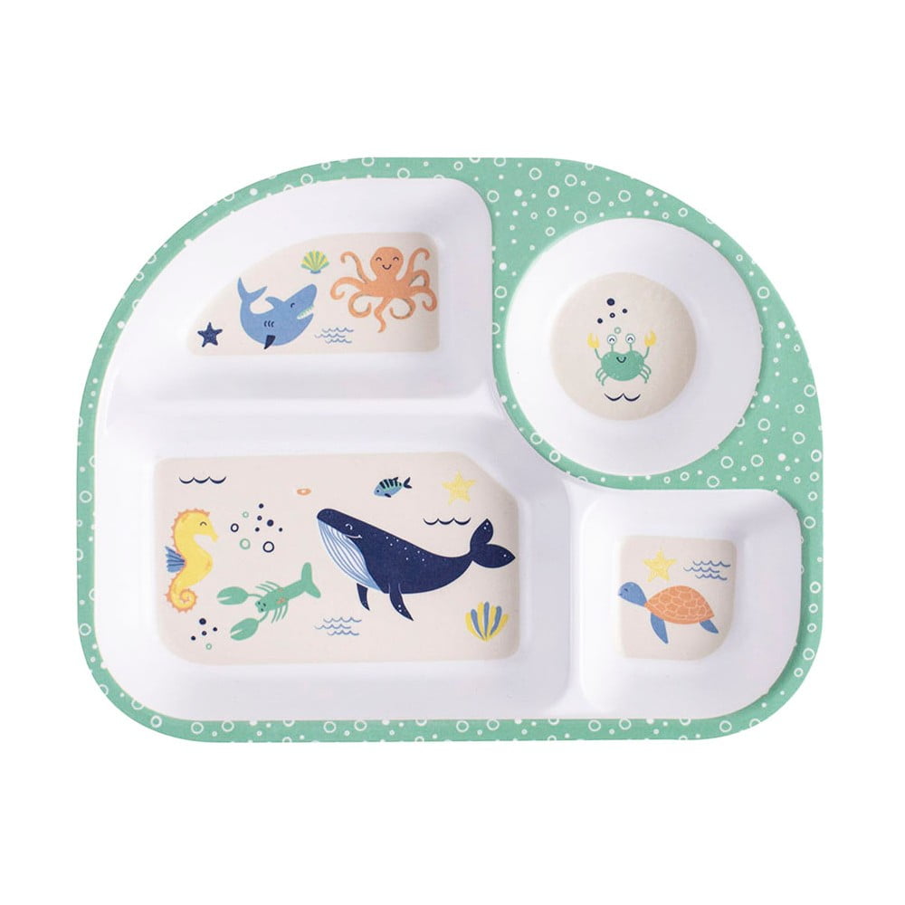 Biely detský tanier 27x21 cm Ocean – Ladelle