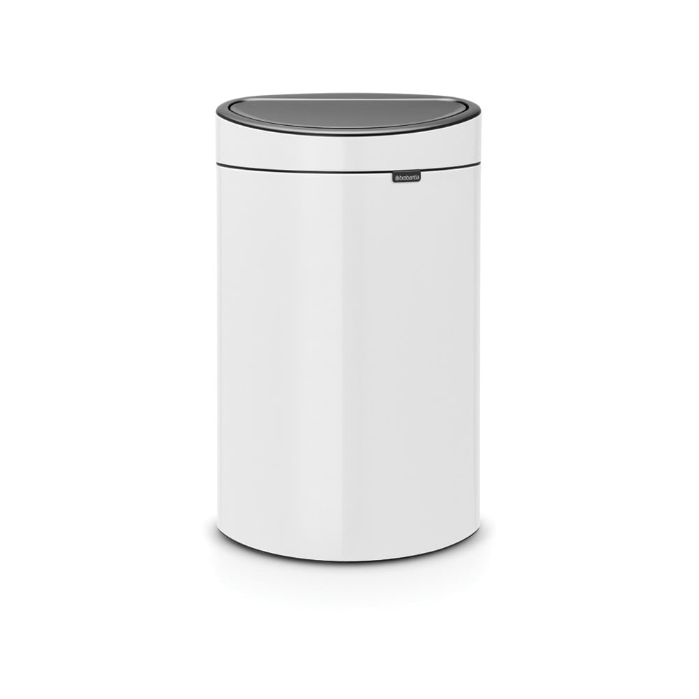 Biely dotykový oceľový odpadkový kôš 40 l Touch Bin – Brabantia