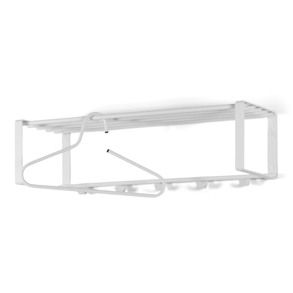 Biely kovový nástenný vešiak s poličkou 70 cm Rex – Spinder Design
