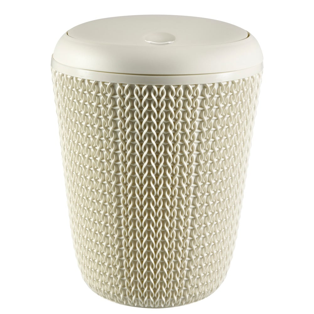 Biely odpadkový kôš do kúpeľne Curver Knit, 7 l