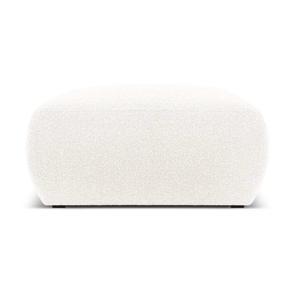 Biely taburet z textílie bouclé Molino – Micadoni Home