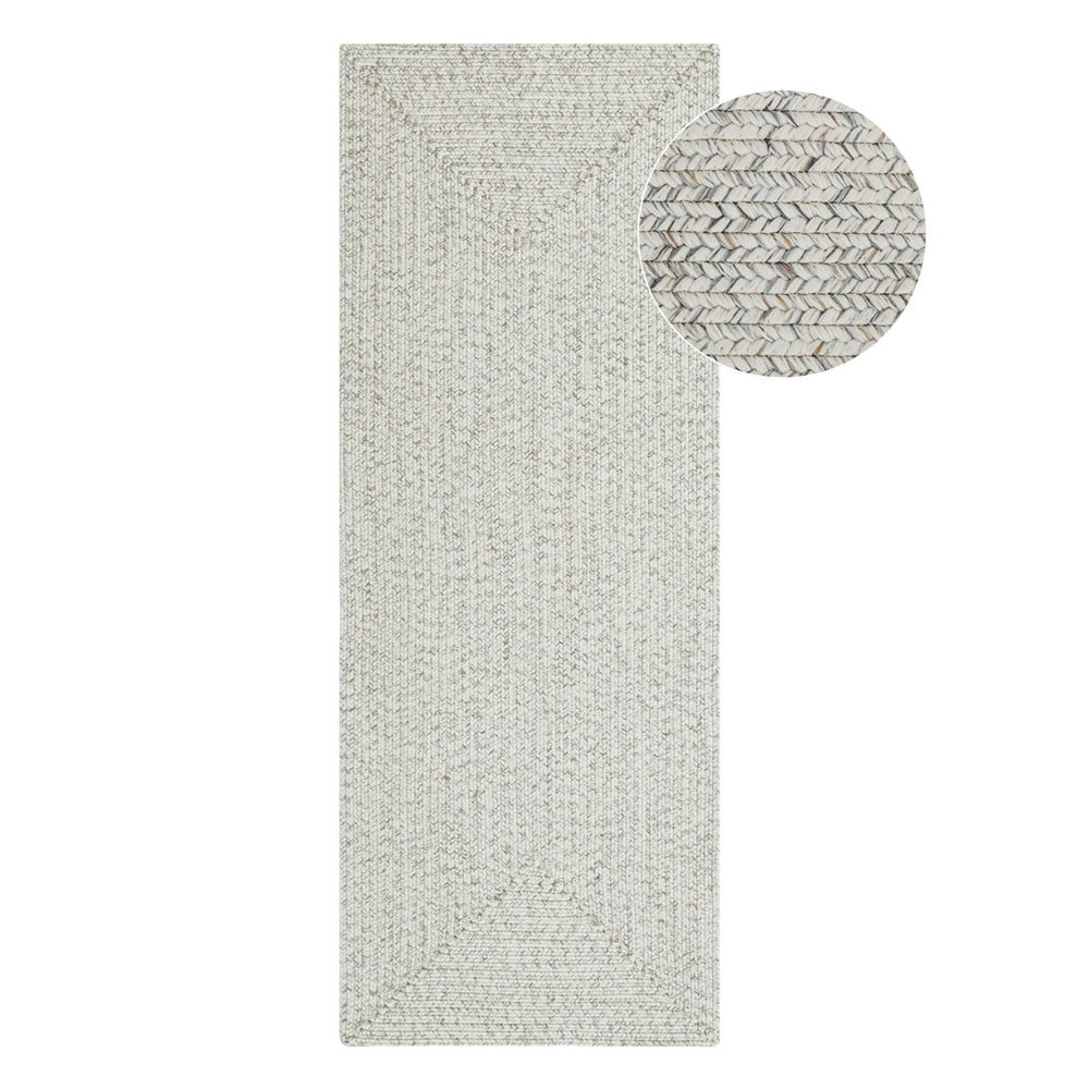 Biely/béžový vonkajší koberec behúň 200x80 cm - NORTHRUGS