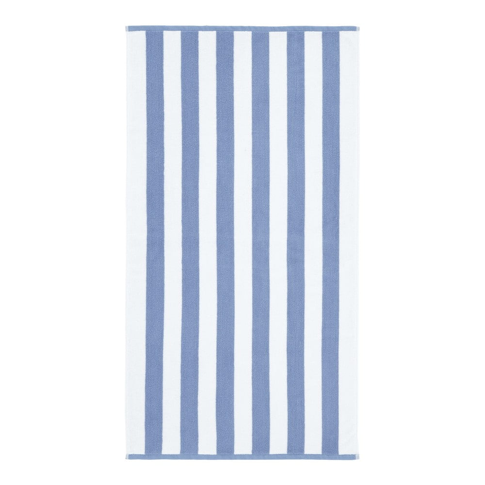Biely/modrý bavlnený uterák 50x85 cm Stripe Jacquard – Bianca
