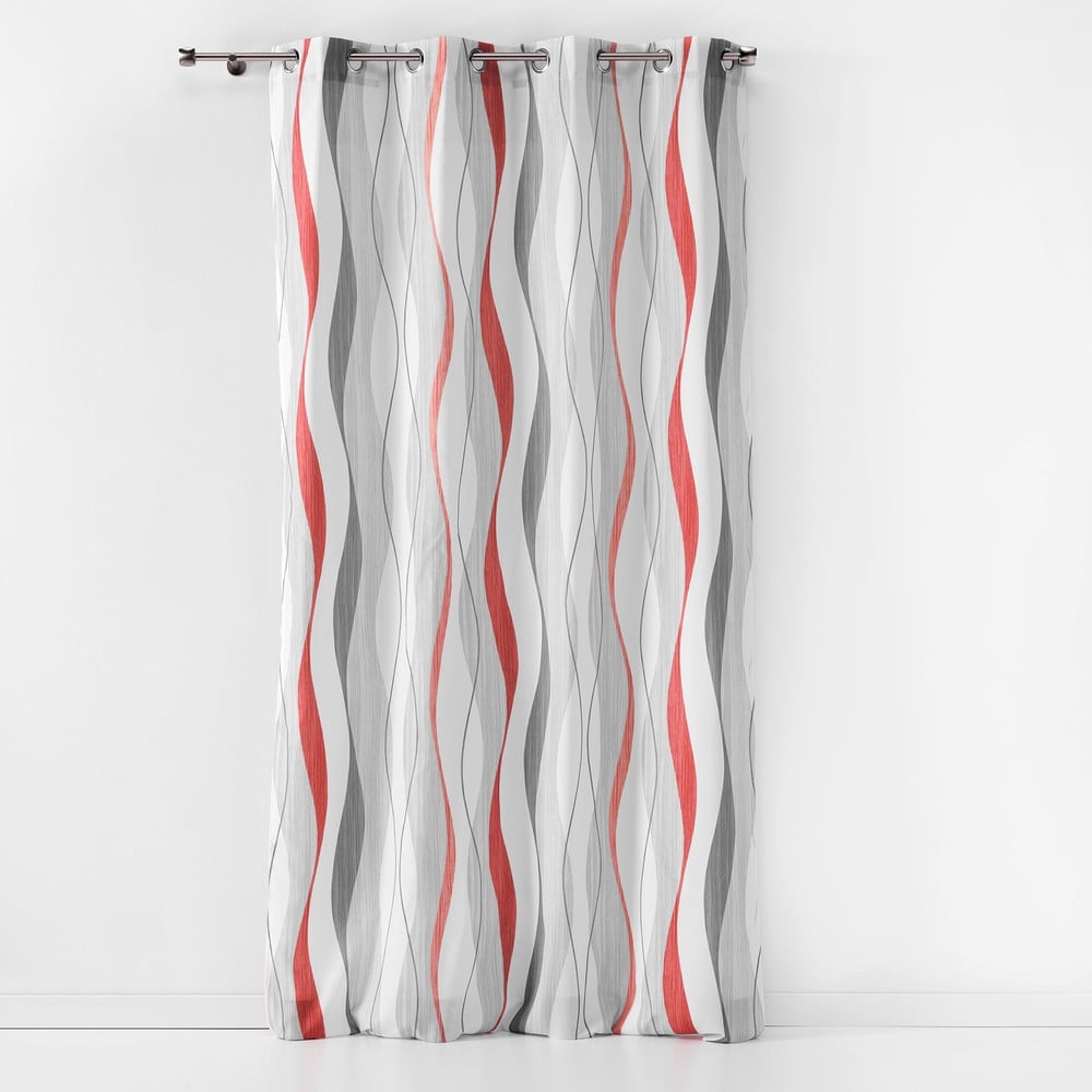 Červeno-biely záves 140x260 cm Ondulys – douceur d'intérieur