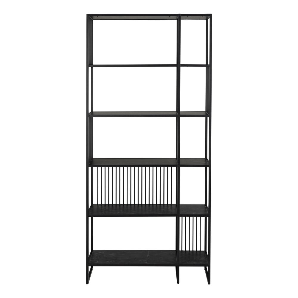 Čierna knižnica v dekore kameňa 85x185 cm Strington – Actona