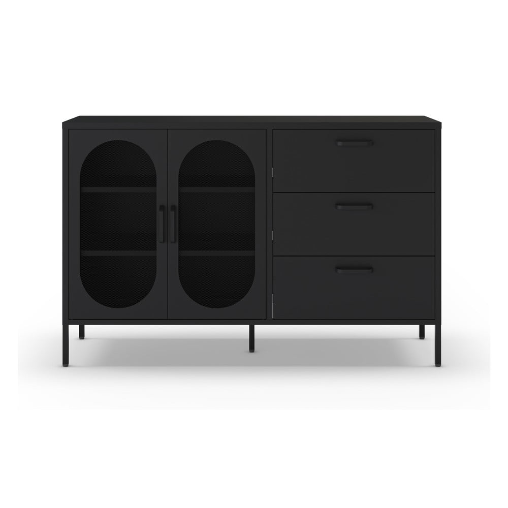 Čierna komoda 140x90 cm Diora – Marckeric