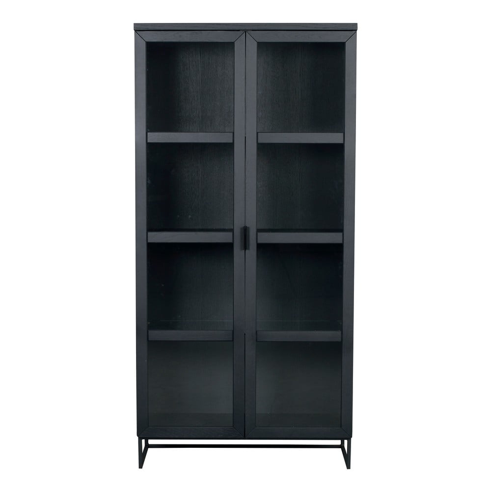 Čierna vitrína z dubového dreva 95x195 cm Everett - Rowico