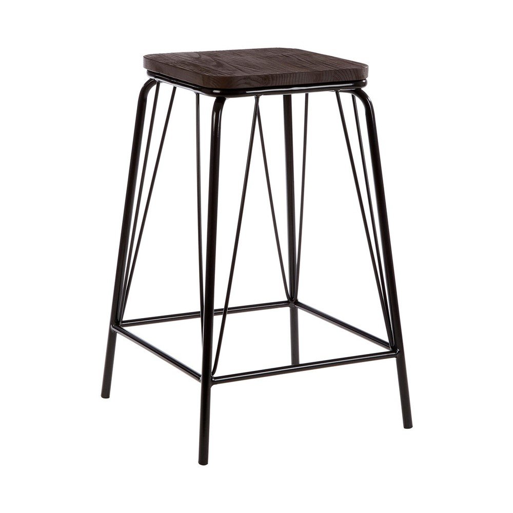 Čierna/hnedá stolička z brestového dreva District – Premier Housewares
