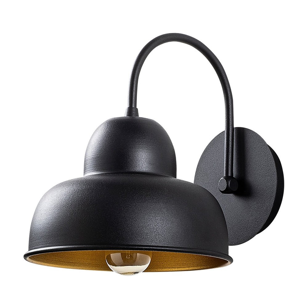 Čierne nástenné svietidlo ø 20 cm Multan – Opviq lights