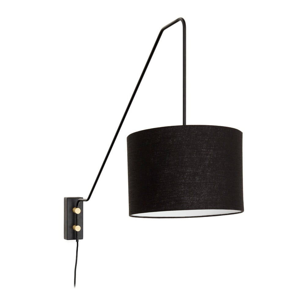 Čierne nástenné svietidlo ø 25 cm Jex – Kave Home