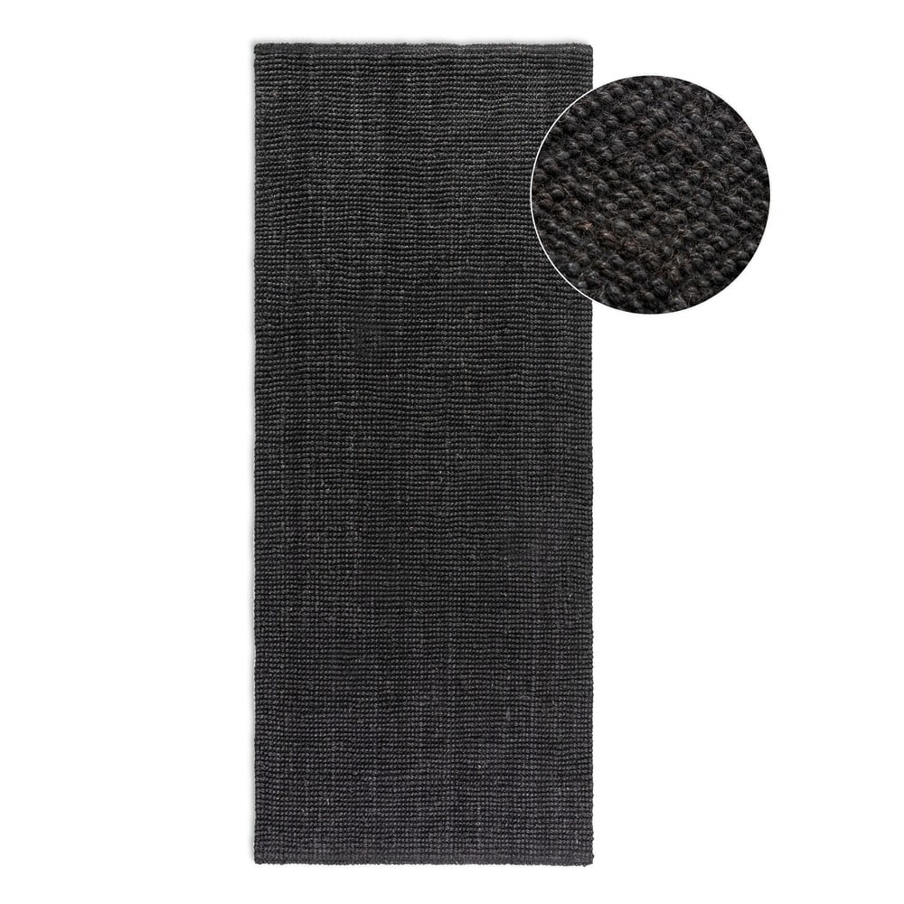 Čierny jutový behúň 80x200 cm Bouclé – Hanse Home