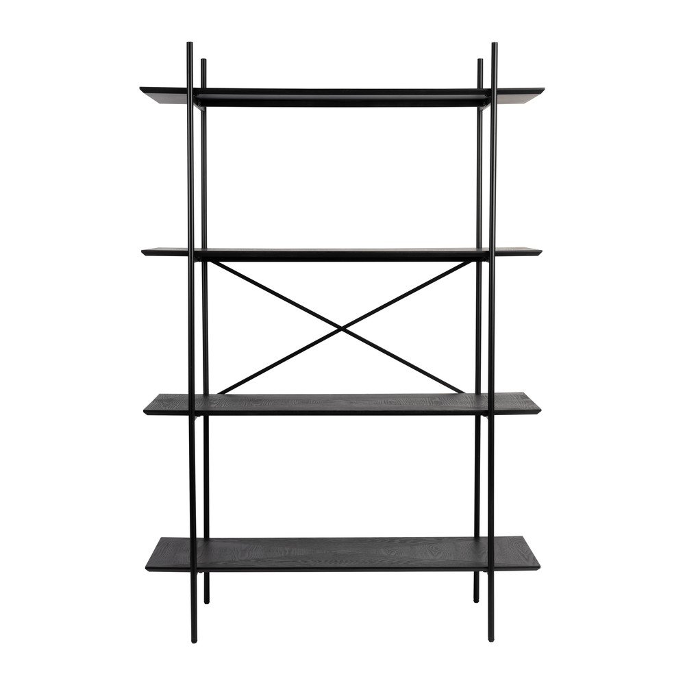 Čierny kovový regál 120x180x40 cm Marcio – White Label