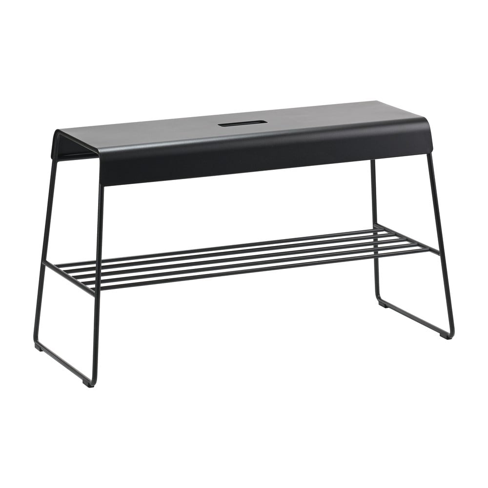 Čierny kovový stojan s lavicou A-Bench – Zone