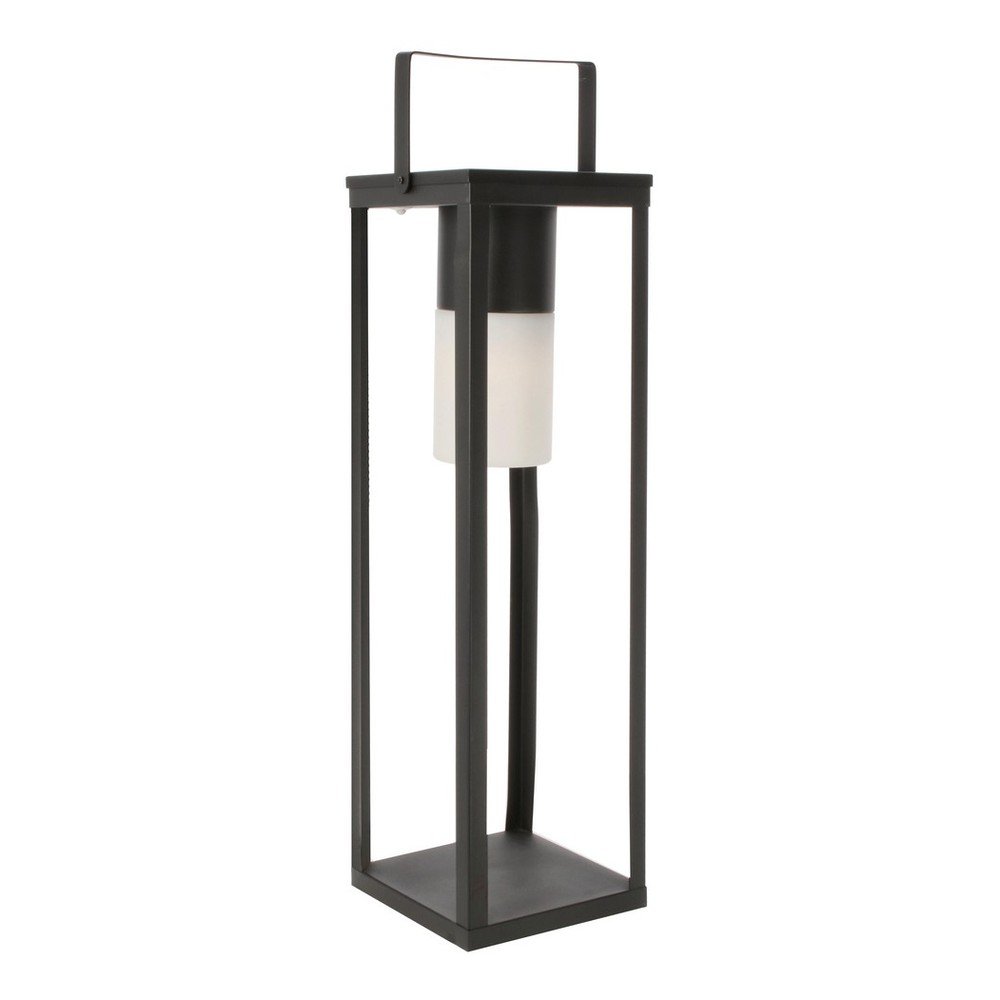 Čierny LED lampáš so solárnym panelom/na USB (výška  75 cm) Solar – Bizzotto