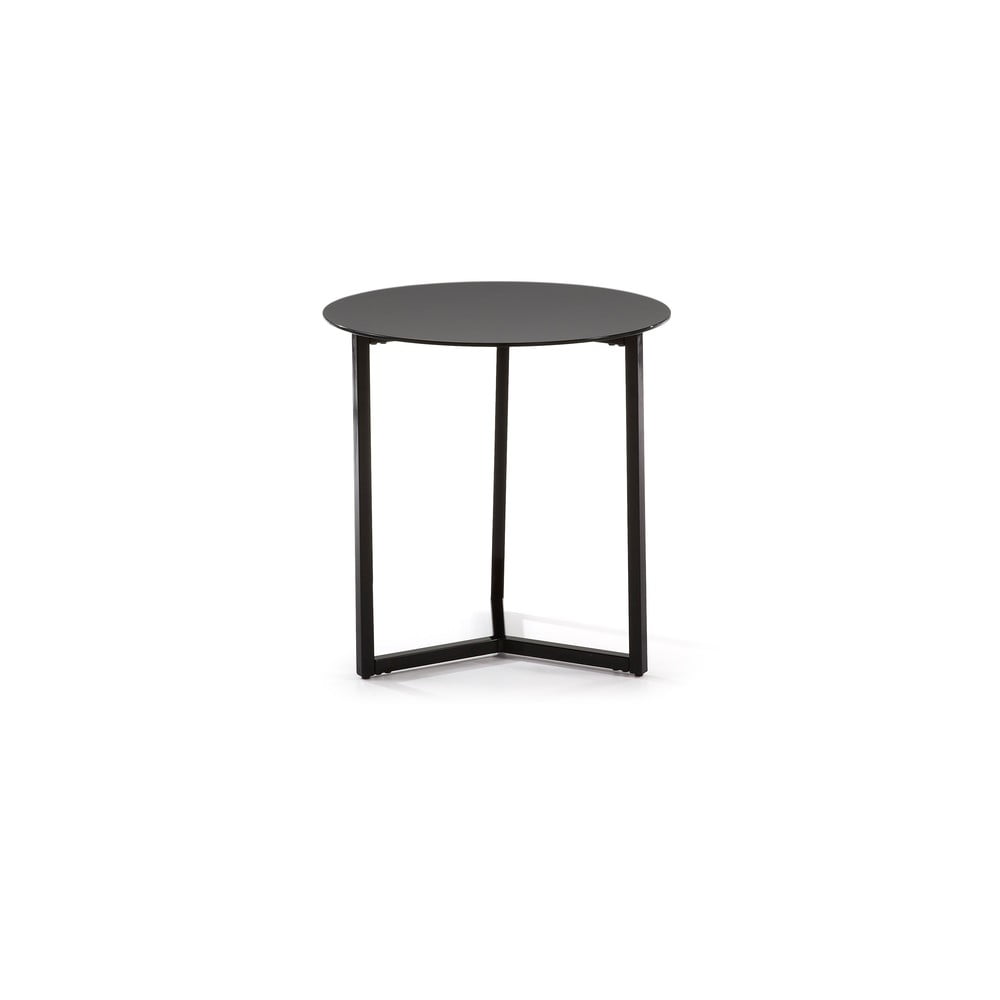 Čierny odkladací stolík Kave Home Marae, ⌀ 50 cm