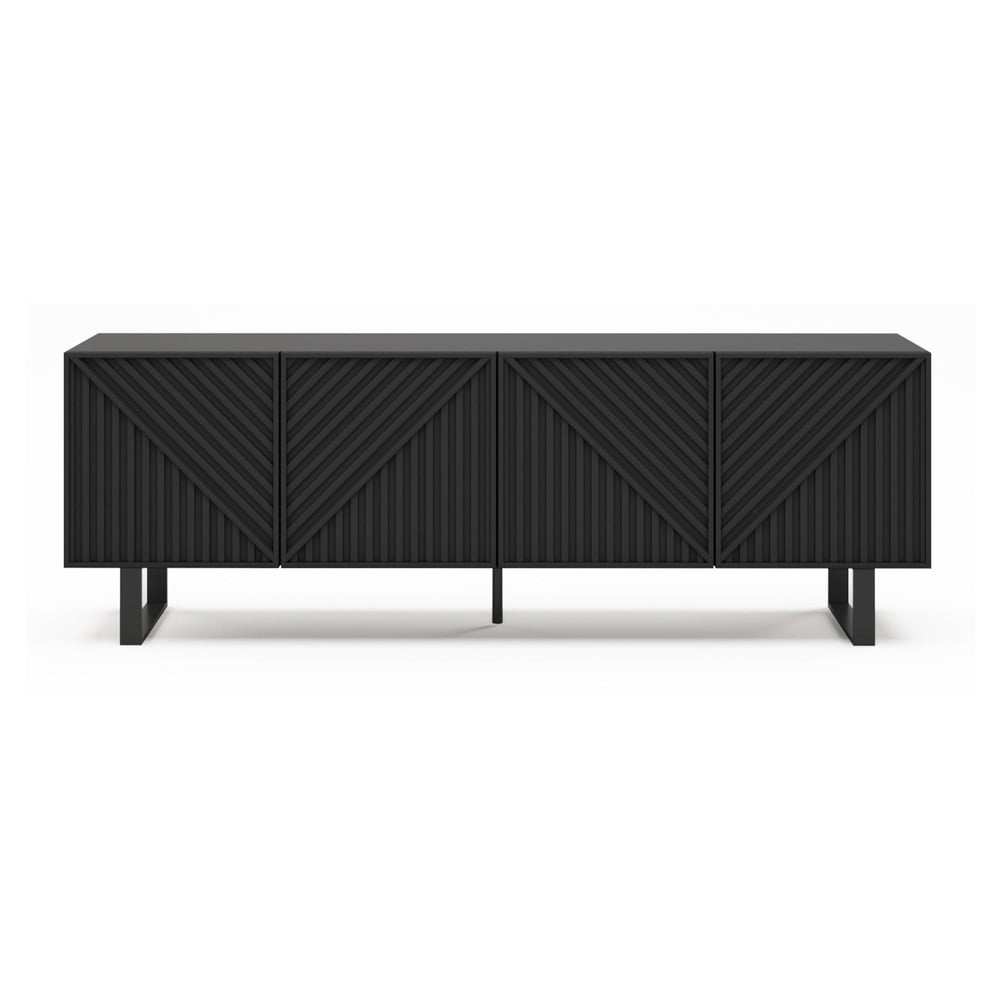 Čierny TV stolík 161x55x35 cm Peta – Marckeric