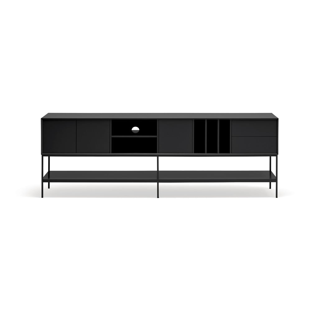 Čierny TV stolík 220x74x45 cm Platt – Teulat