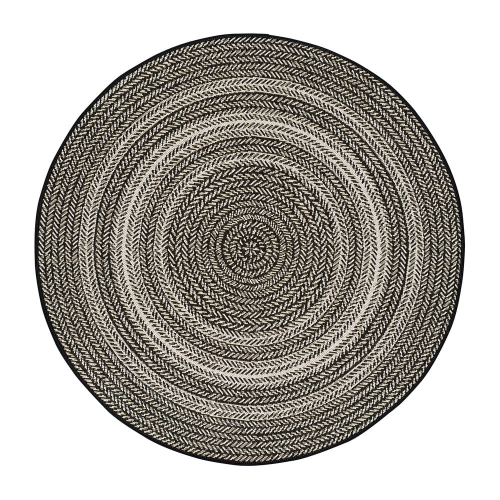 Čierny vonkajší koberec Universal Silvana Rutto, ⌀ 120 cm
