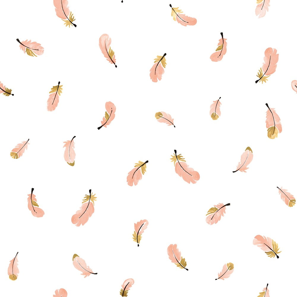 Detská tapeta 10 m x 50 cm Gold Feathers – Lilipinso