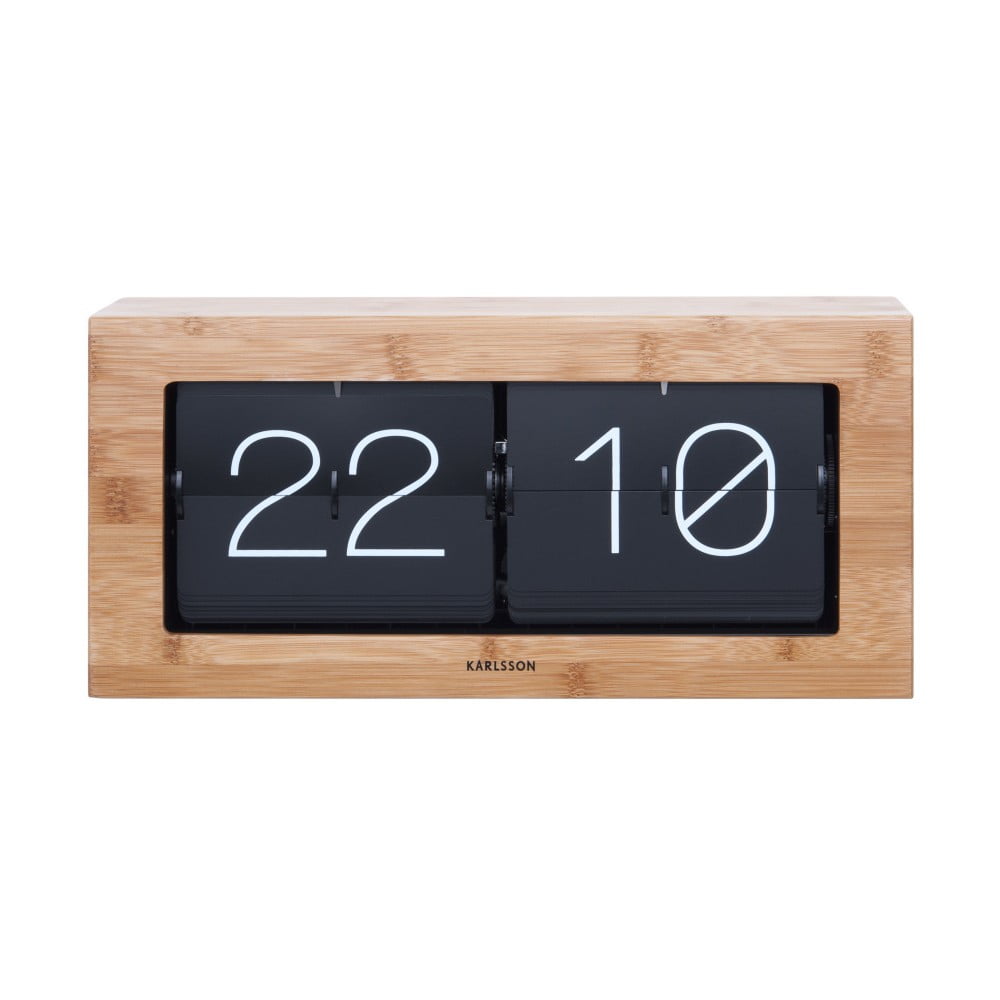 Drevené preklápajúce hodiny Karlsson Flip, 37 × 17,5 cm