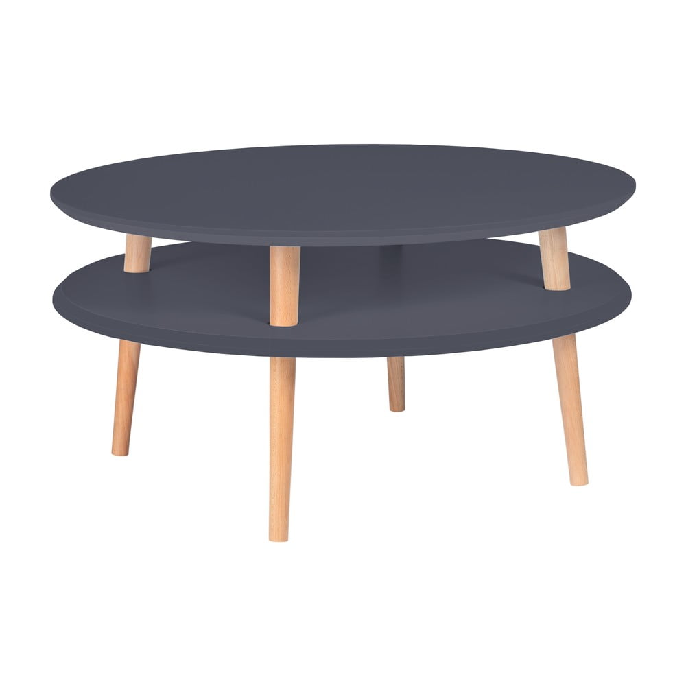 Grafitovosivý konferenčný stolík Ragaba UFO,  ⌀  70 cm