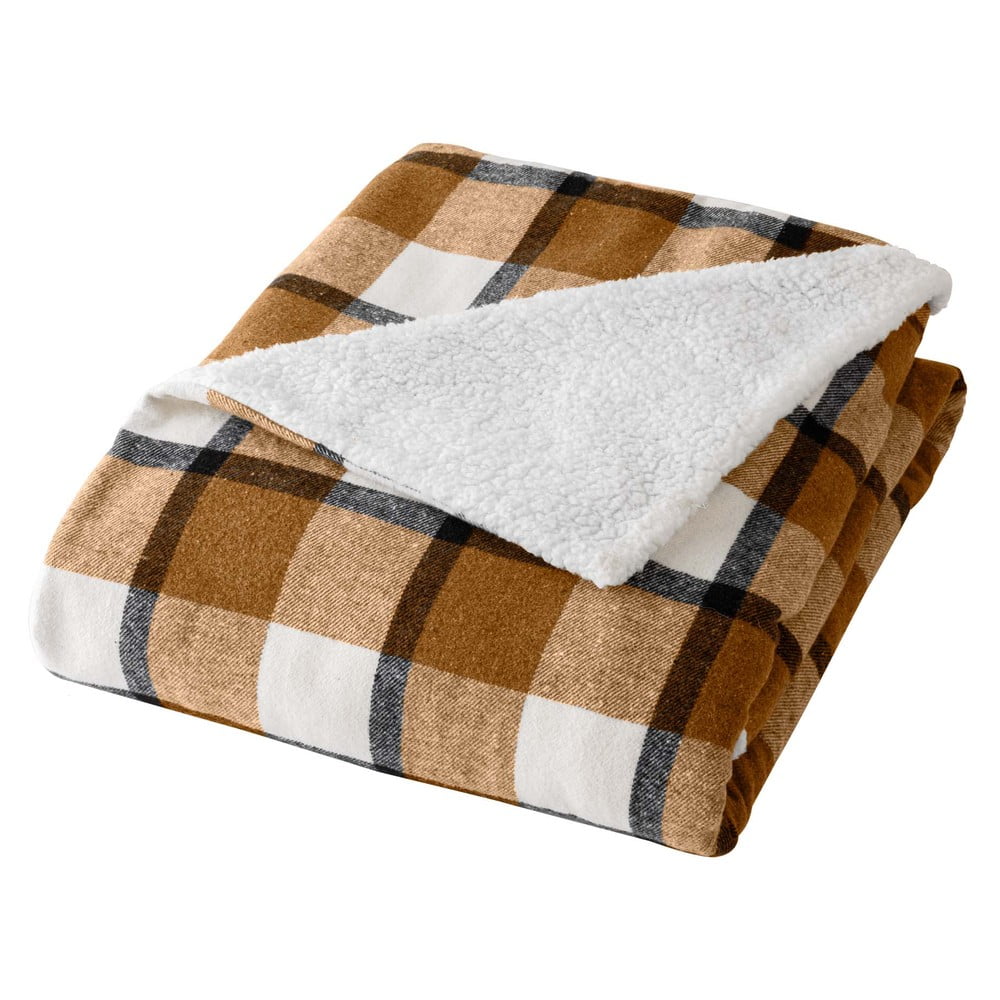 Hnedá deka s baránkom 125x150 cm Ecossais – douceur d'intérieur