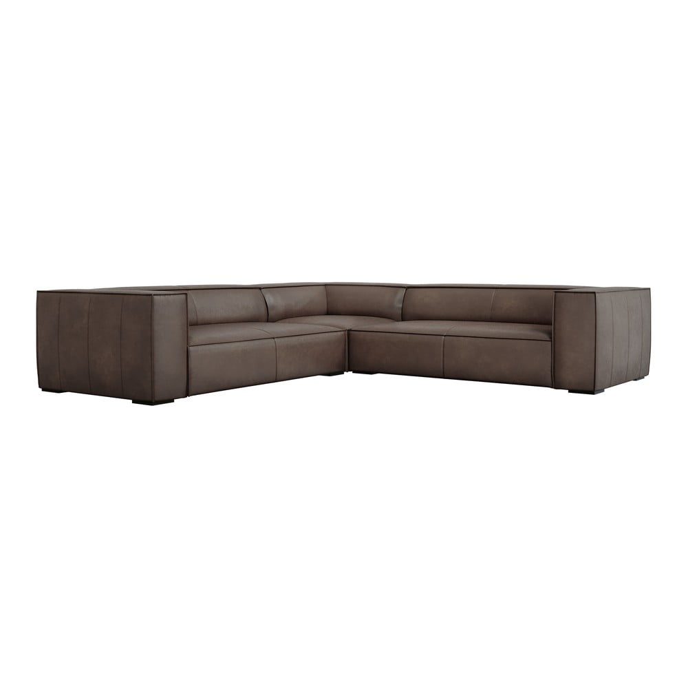 Hnedá kožená rohová pohovka (variabilná) Madame - Windsor & Co Sofas