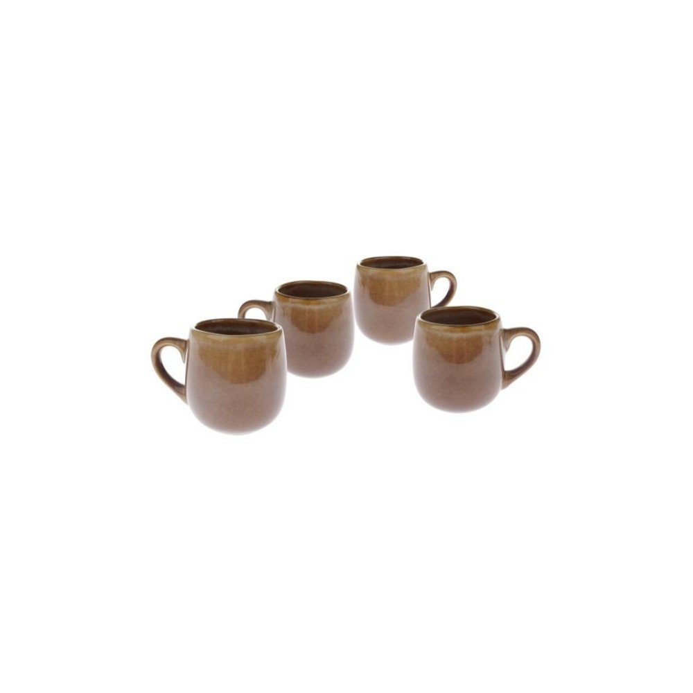 Hnedé keramické hrnčeky na espresso v súprave 4 ks 100 ml – Dakls