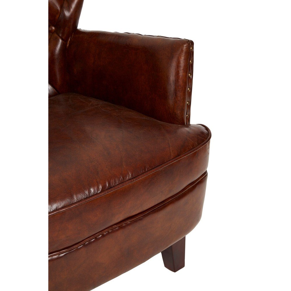 Hnedé kožené kreslo Victor – Premier Housewares