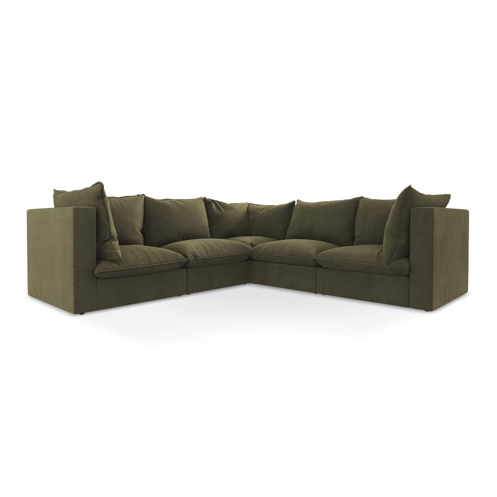Khaki rohová pohovka Manao – Makamii