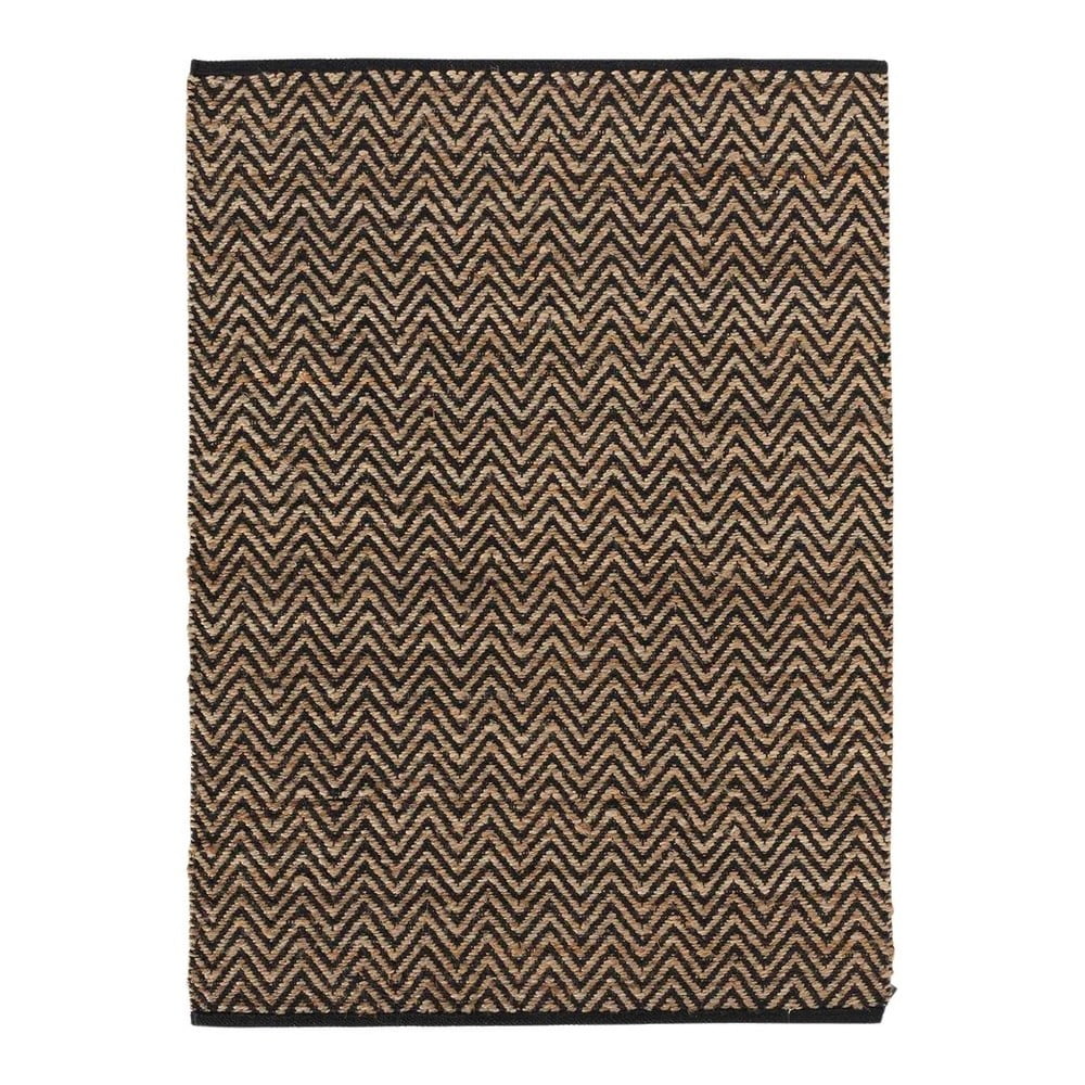 Koberec v čierno-prírodnej farbe 120x170 cm Zigzag – douceur d'intérieur