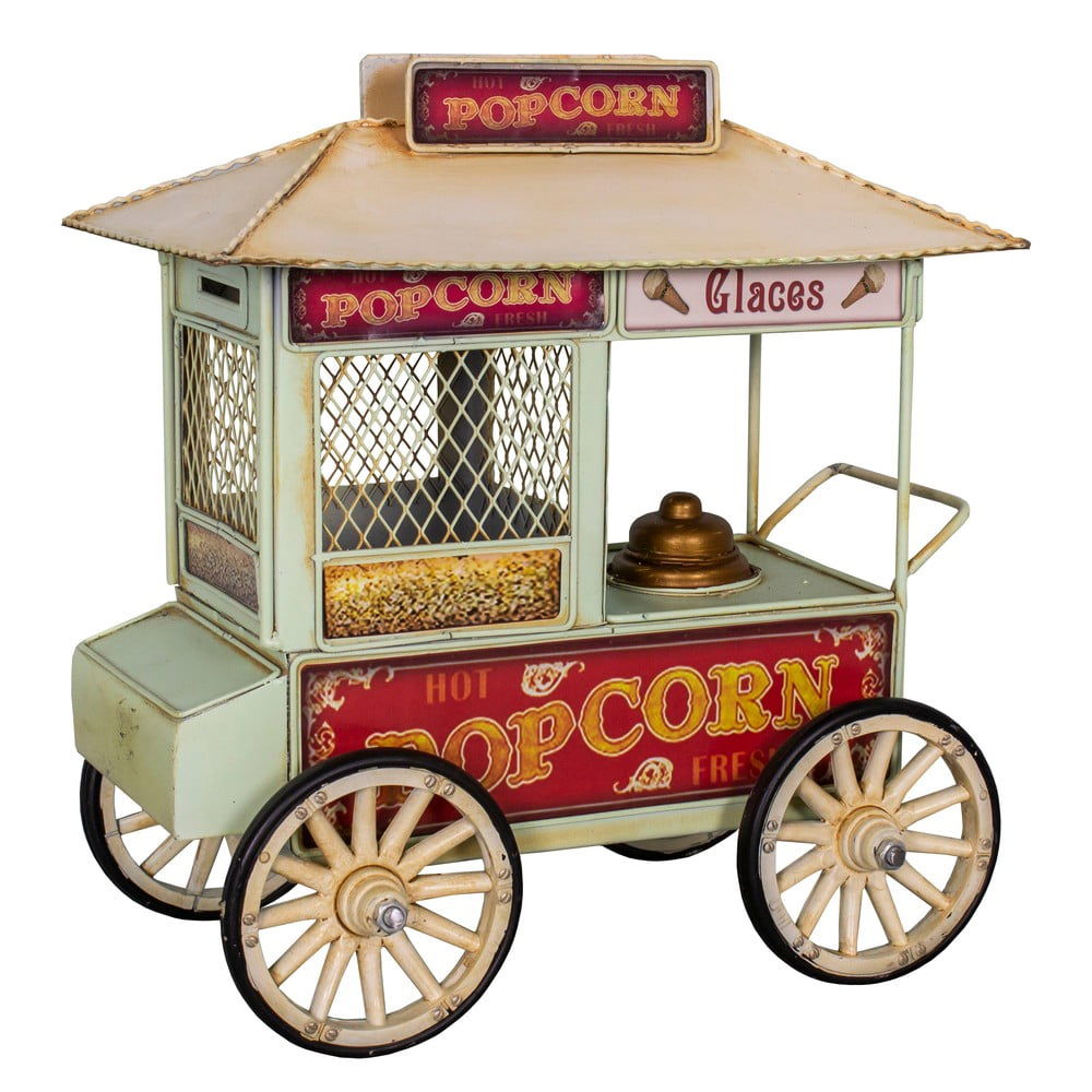 Kovová drobná dekorácia Popcorn Cart - Antic Line