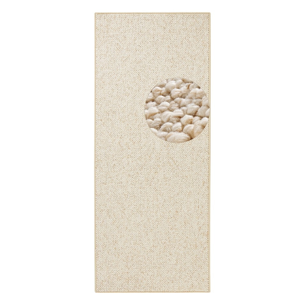Krémový behúň 80x300 cm Wolly – BT Carpet