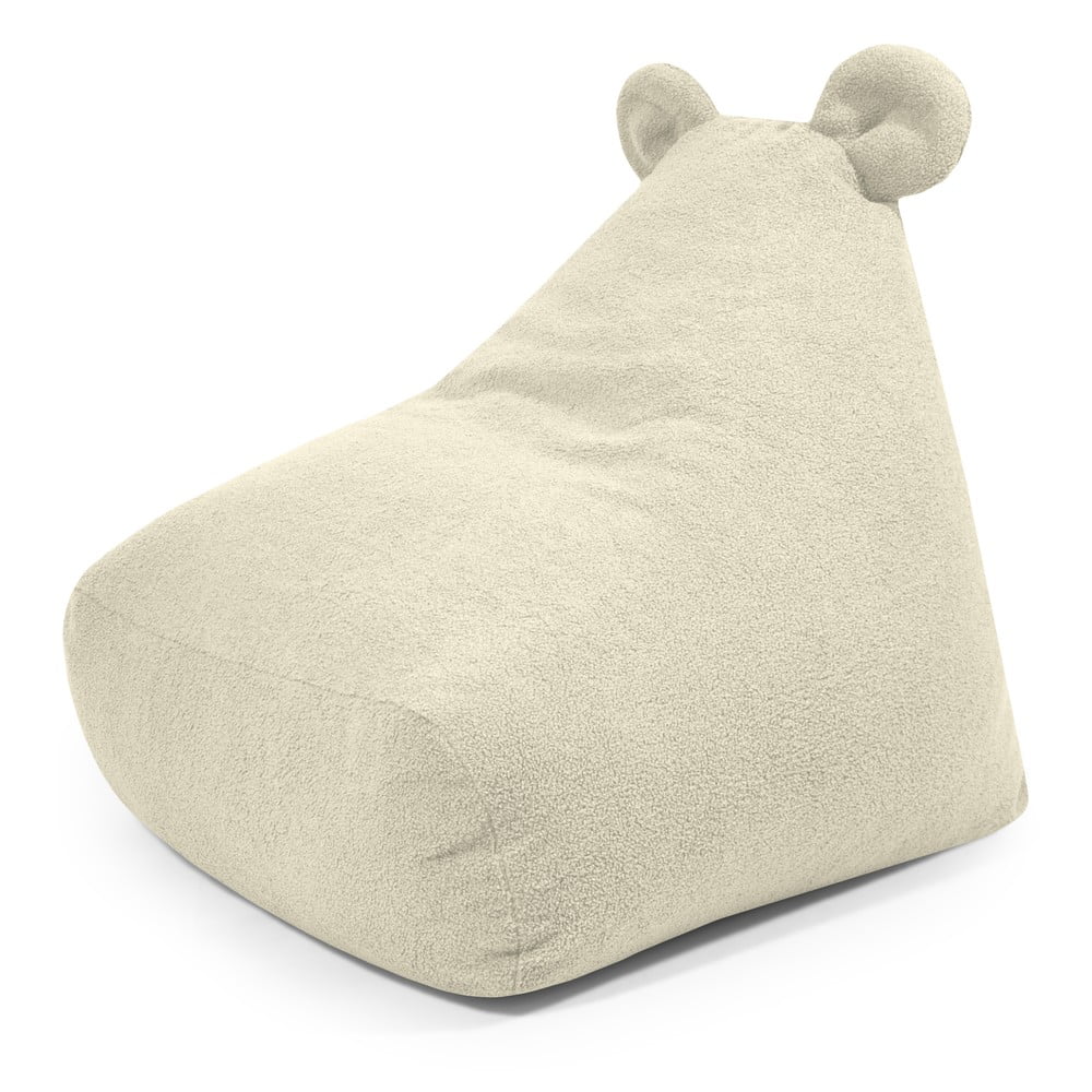 Krémový detský sedací vak z textílie buklé Snug 80 Bear – SLOWDOWN
