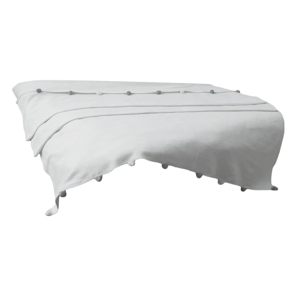 Krémový fleecový pléd 150x200 cm Pom Pom – Mijolnir