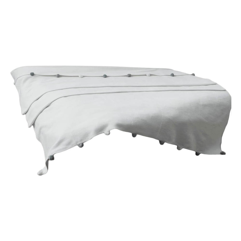 Krémový fleecový pléd 200x220 cm Pom Pom – Mijolnir
