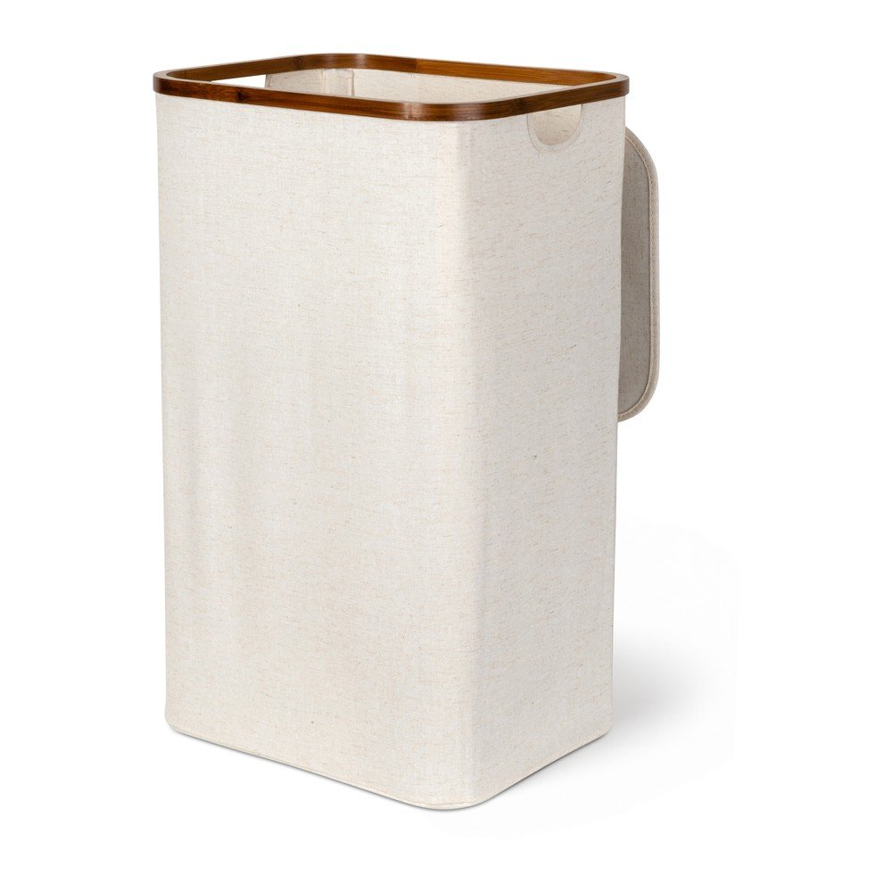 Krémový látkový kôš na bielizeň Bamboo/Linen – Bigso