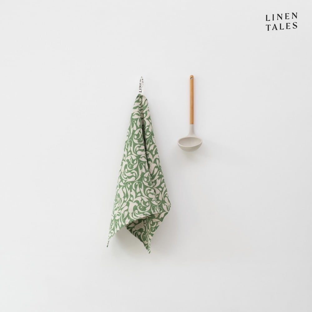 Ľanová utierka 45x65 cm Evergreen Damask – Linen Tales