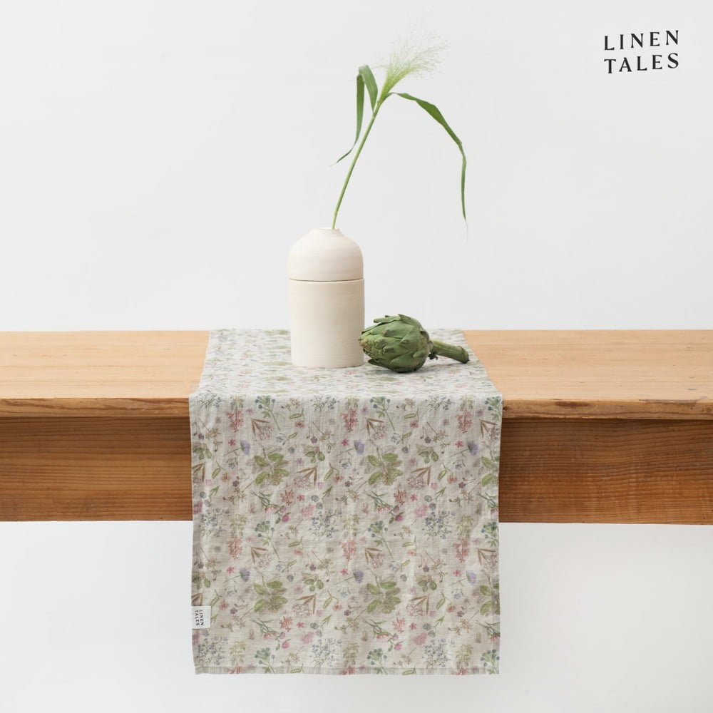 Ľanový behúň na stôl 40x200 cm Botany 2 Lightweight – Linen Tales