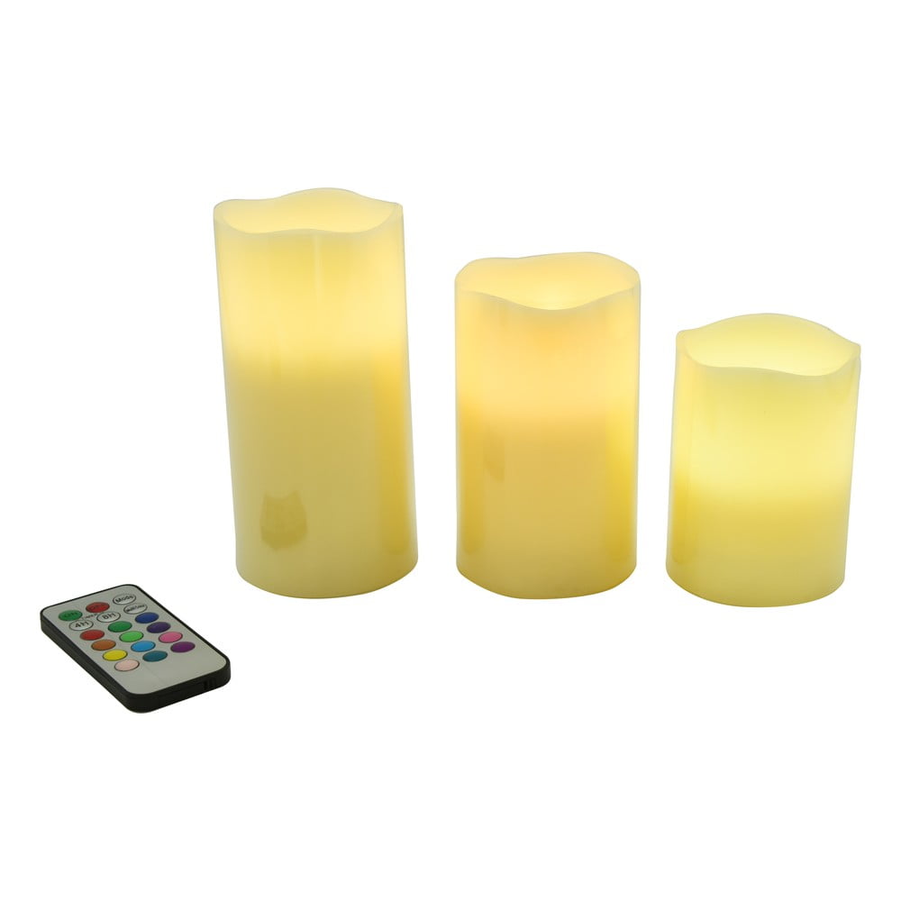 LED sviečky v súprave 3 ks (výška 10 cm) – Hilight