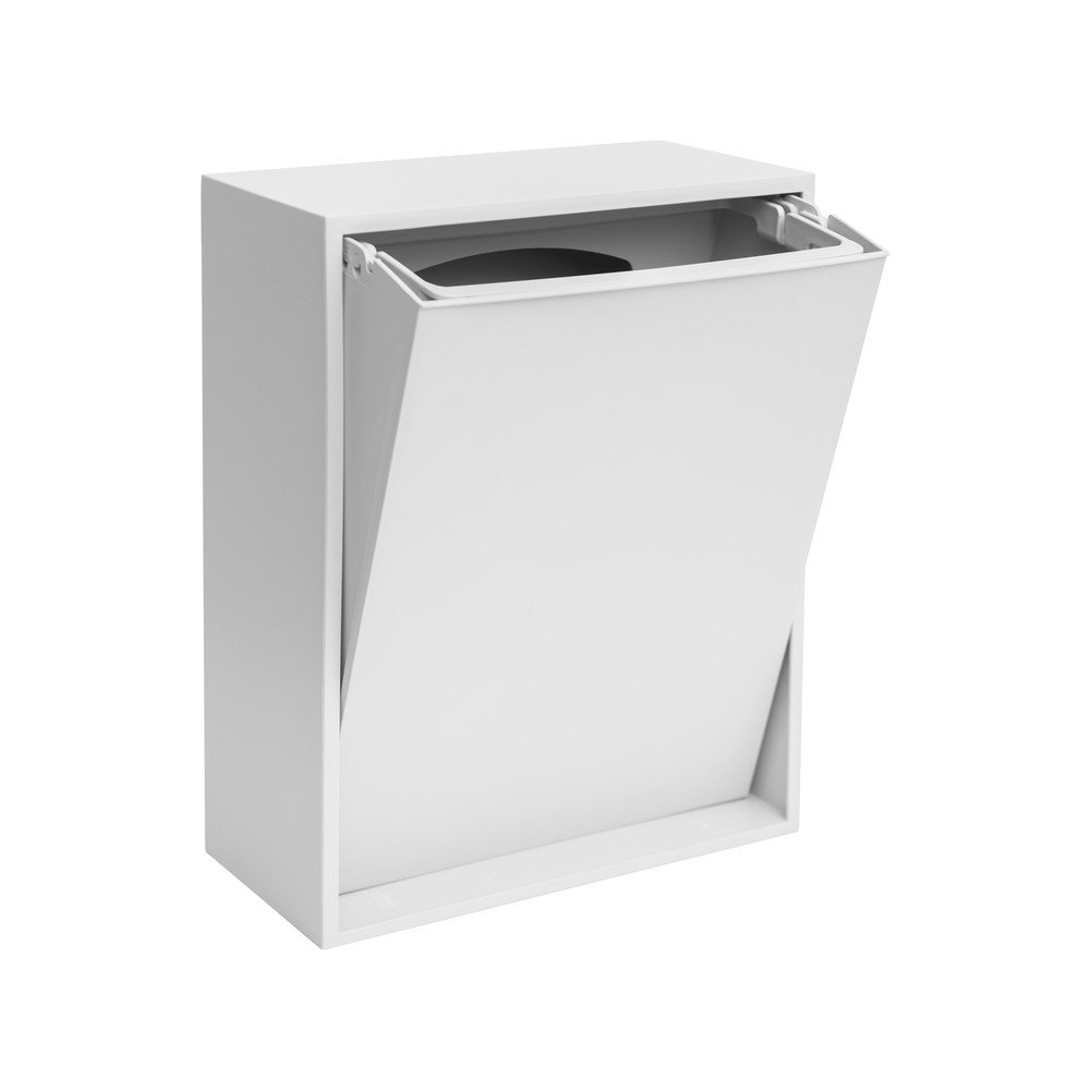 Lesklo biely odpadkový kôš na triedený odpad/nástenný z recyklovaného plastu Recycling Box – ReCollector