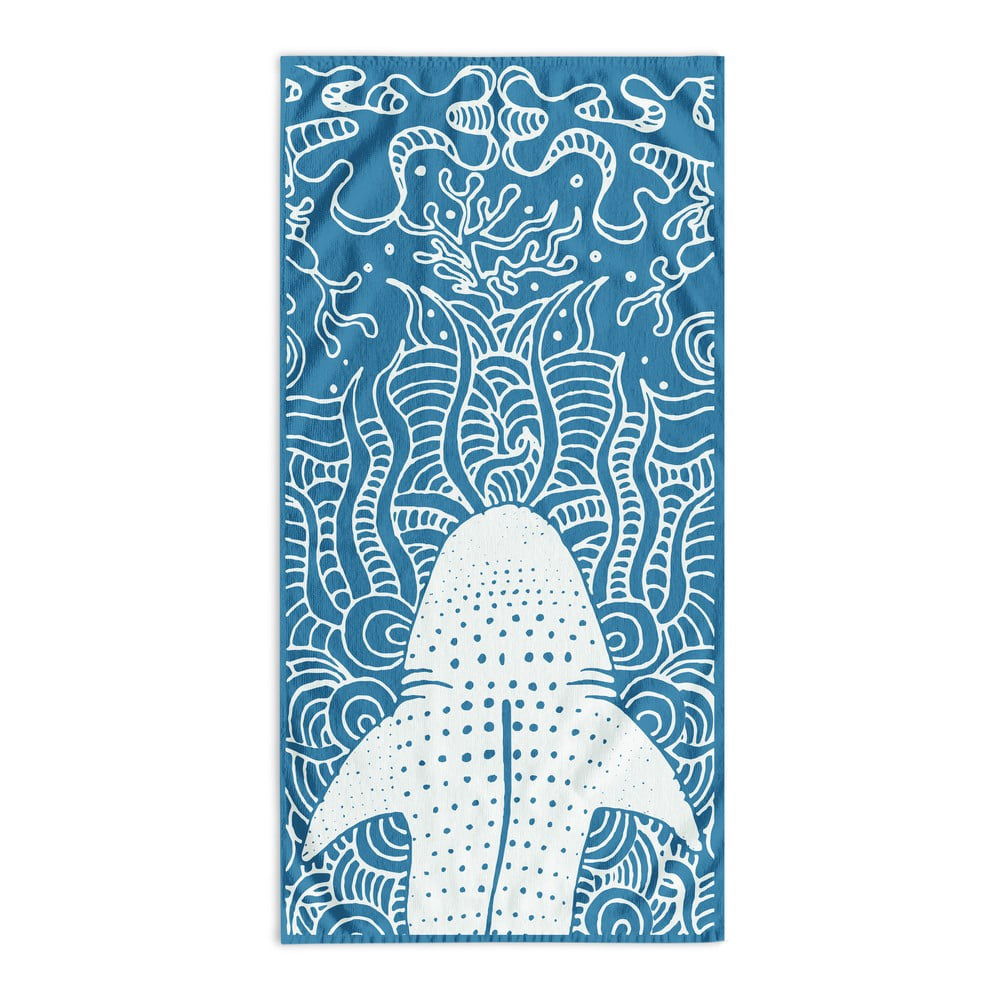 Modrá plážová osuška 90x180 cm Shark - DecoKing