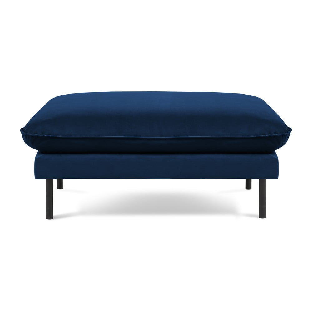 Modrá zamatová podnožka Vienna – Cosmopolitan Design