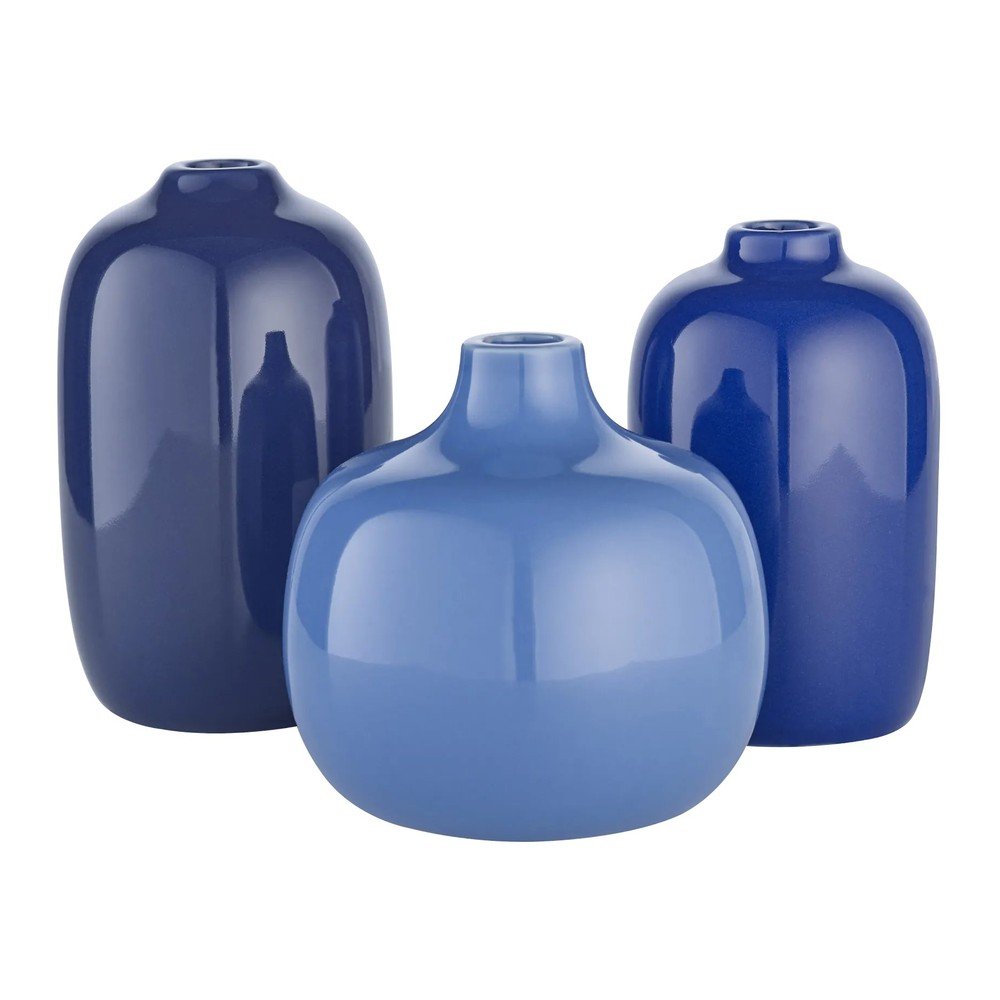Modré keramické súprava váz 3 ks (výška  9 cm) Ceola – Blomus